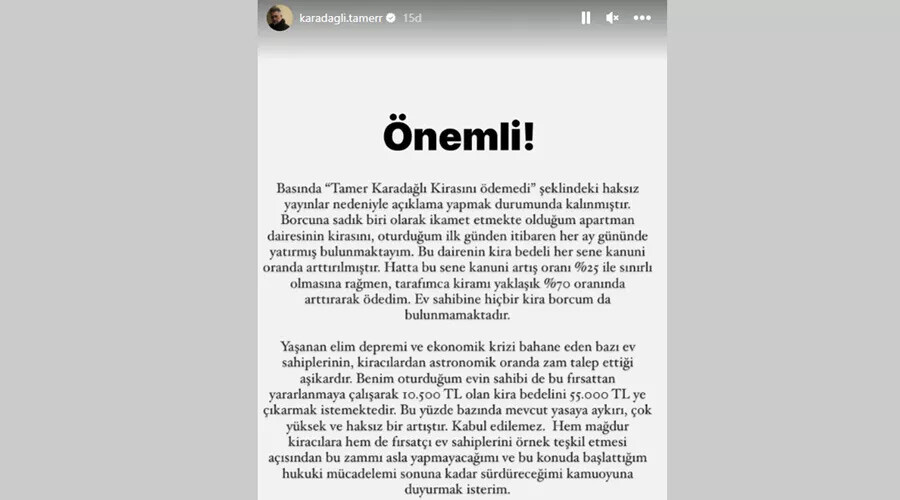 Hiç beklemiyordu! Ev sahibiyle davalık olan Tamer Karadağlı’ya tahliye şoku… Hiç beklemiyordu! Ev sahibiyle davalık olan Tamer Karadağlı’ya tahliye şoku…