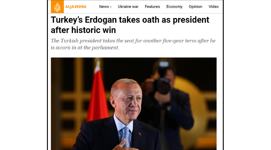 Cumhurbaşkanı Erdoğan'dan tarihi yemin! Türkiye'de yeni dönem dünya manşetlerinde Erdoğan, tarihi zaferin ardından cumhurbaşkanı olarak yemin etti.