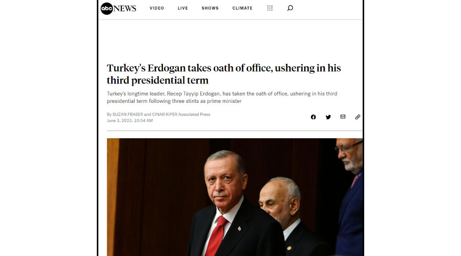 Cumhurbaşkanı Erdoğan'dan tarihi yemin! Türkiye'de yeni dönem dünya manşetlerinde Türkiye'de Erdoğan, cumhurbaşkanı olarak yeni dönem için yemin etti.