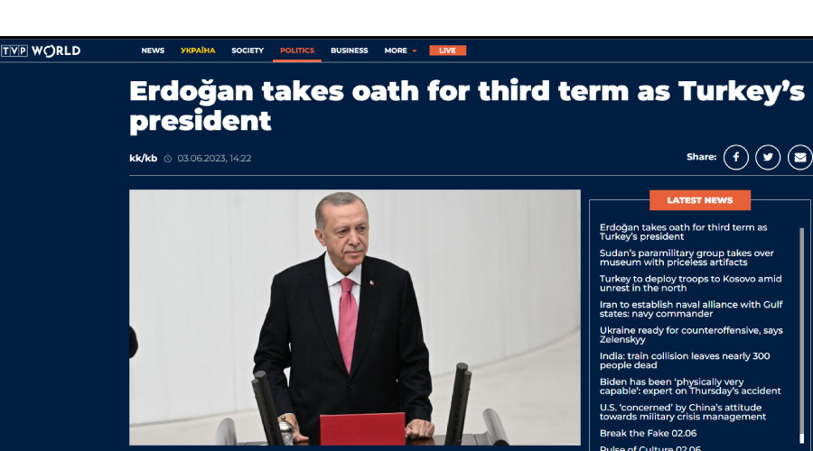 Cumhurbaşkanı Erdoğan'dan tarihi yemin! Türkiye'de yeni dönem dünya manşetlerinde Erdoğan, cumhurbaşkanı olarak üçüncü dönem için yemin etti.