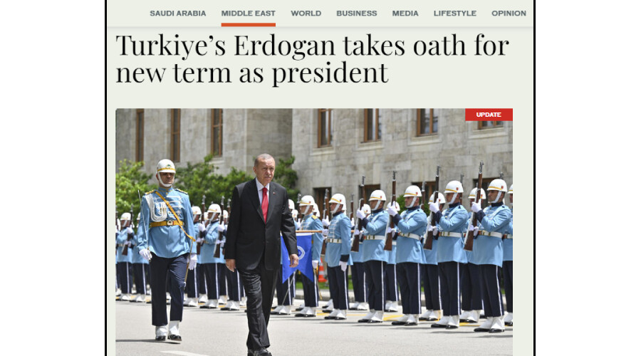 Cumhurbaşkanı Erdoğan'dan tarihi yemin! Türkiye'de yeni dönem dünya manşetlerinde Türkiye'de Erdoğan, cumhurbaşkanı olarak yeni dönem için yemin etti.