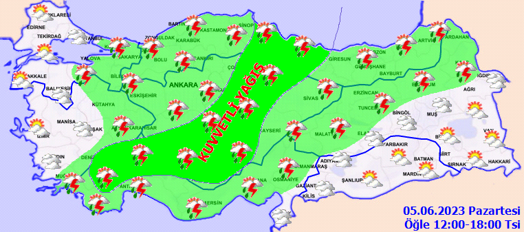 Sel ve sağanak geliyor... Meteoroloji’den 16 ile ‘turuncu’ ve ‘sarı’ kodlu uyarı! (5 Haziran 2023 hava durumu raporu) Sel ve sağanak geliyor... Meteoroloji’den 16 ile ‘turuncu’ ve ‘sarı’ kodlu uyarı! (5 Haziran 2023 hava durumu raporu)