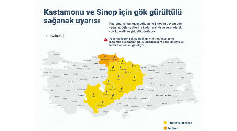 Sel ve sağanak geliyor... Meteoroloji’den 16 ile ‘turuncu’ ve ‘sarı’ kodlu uyarı! (5 Haziran 2023 hava durumu raporu) Sel ve sağanak geliyor... Meteoroloji’den 16 ile ‘turuncu’ ve ‘sarı’ kodlu uyarı! (5 Haziran 2023 hava durumu raporu)
