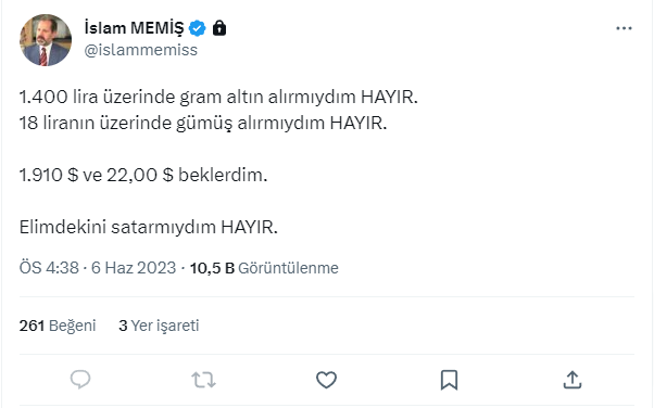 Gram rekor üstüne rekor kırıyor! Almalı mı satmalı mı? İslam Memiş merak edilen soruya net yanıt verdi Gram rekor üstüne rekor kırıyor! Almalı mı satmalı mı? İslam Memiş merak edilen soruya net yanıt verdi