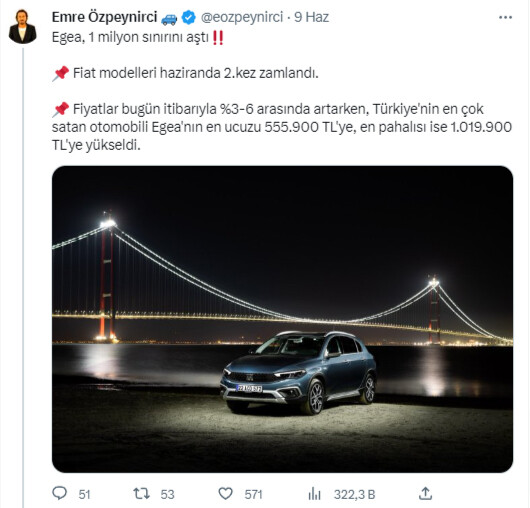 Sıfır ve ikinci el otomobilde zam dalgası! Türkiye'nin en ucuz ve en çok satılan aracı 1 milyon TL'yi aştı!