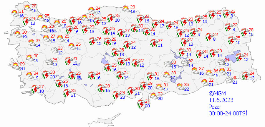 Sağanak etkisini sürdürüyor: Meteoroloji'den 20 kente 'sarı' kodlu uyarı Sağanak etkisini sürdürüyor: Meteoroloji'den 20 kente 'sarı' kodlu uyarı