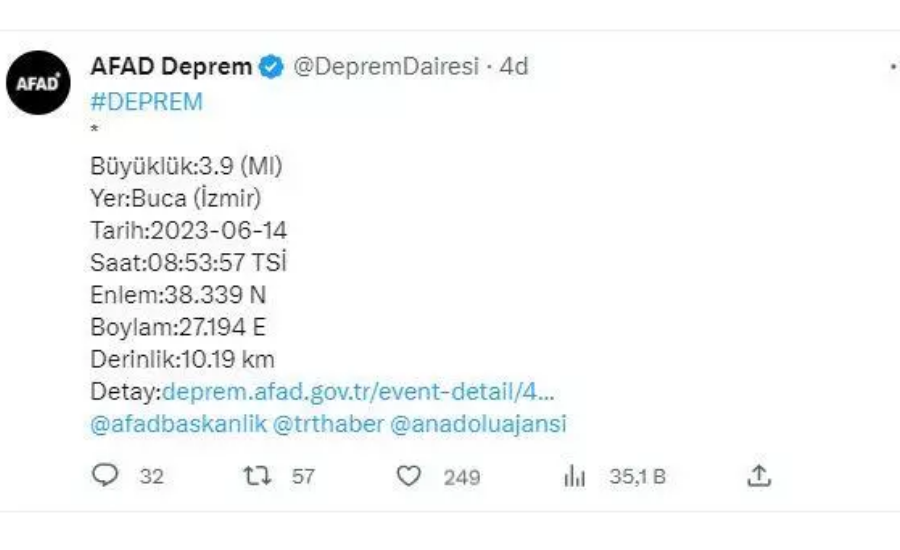 İZMİR'DE DEPREM Mİ OLDU? Son dakika deprem mi oldu? AFAD ve Kandilli Rasathanesi son depremler listesi 14 Haziran 2023 İZMİR'DE DEPREM Mİ OLDU? Son dakika deprem mi oldu? AFAD ve Kandilli Rasathanesi son depremler listesi 14 Haziran 2023