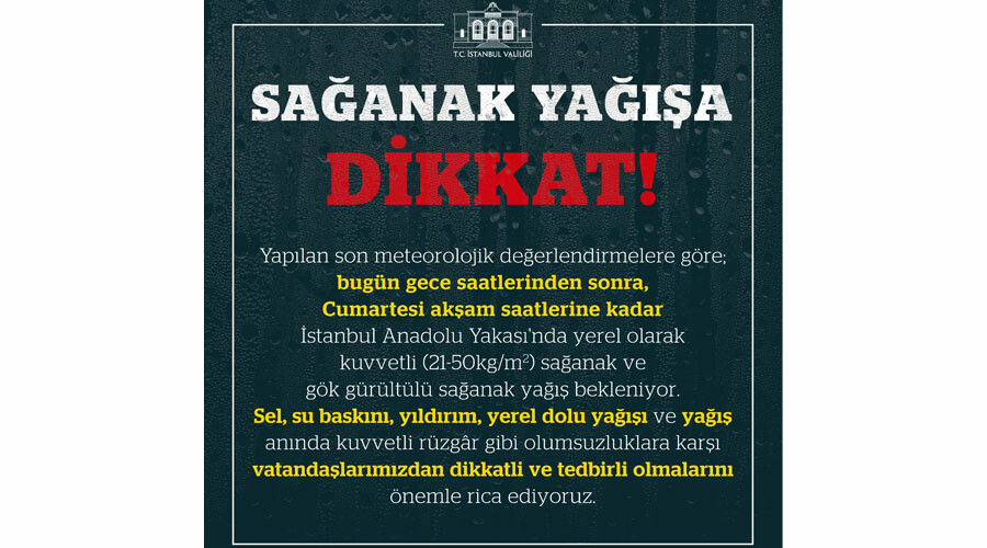 Meteoroloji ve Valilikten peş peşe uyarı! İstanbul için ‘sarı’ alarm: Saat verildi Meteoroloji ve Valilikten peş peşe uyarı! İstanbul için ‘sarı’ alarm: Saat verildi