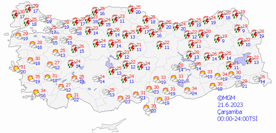 Kuvvetli yağışlar sürüyor: Meteoroloji'den 13 kente 'sarı' kodlu uyarı Kuvvetli yağışlar sürüyor: Meteoroloji'den 13 kente 'sarı' kodlu uyarı