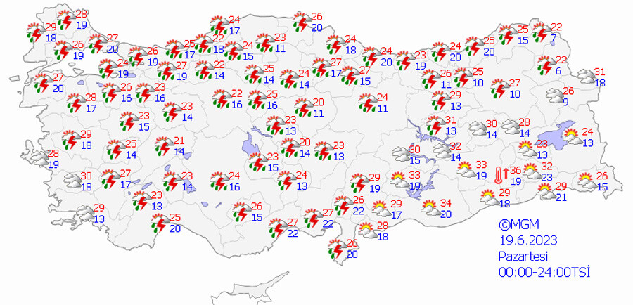 Kuvvetli yağışlar sürüyor: Meteoroloji'den 13 kente 'sarı' kodlu uyarı Kuvvetli yağışlar sürüyor: Meteoroloji'den 13 kente 'sarı' kodlu uyarı