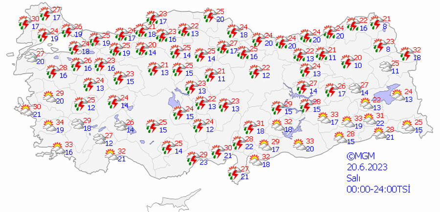 Kuvvetli yağışlar sürüyor: Meteoroloji'den 13 kente 'sarı' kodlu uyarı Kuvvetli yağışlar sürüyor: Meteoroloji'den 13 kente 'sarı' kodlu uyarı