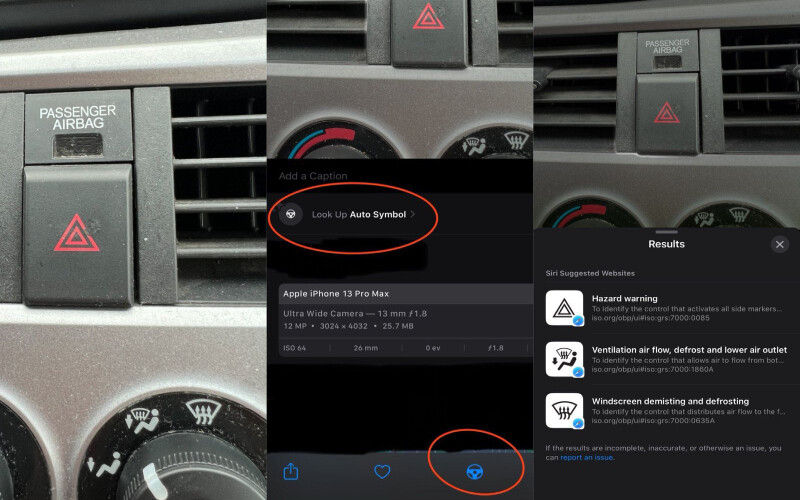 <p>Yeni güncellemede fotoğraflar için gelen özelliklerden biri de araç kullananları ve kullanmayı öğrenenleri olumlu etkilecek. iOS 17, Visual Look Up özelliğiyle arabalardaki işaretlerin Kamera ile okutulması halinde ne anlama geldiğini açıklayacak.</p>