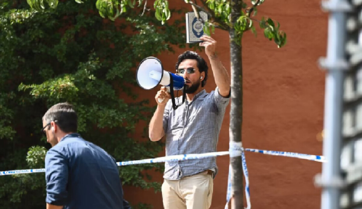 İsveç'te bayram günü provokasyon! Polis eşliğinde Kur'an-ı Kerim yakıldı