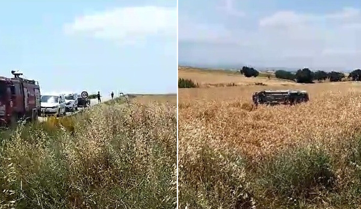 Edirne&#039;de korkunç kaza! Tarlaya sürüklenerek takla atan araçtaki 2 kişi öldü