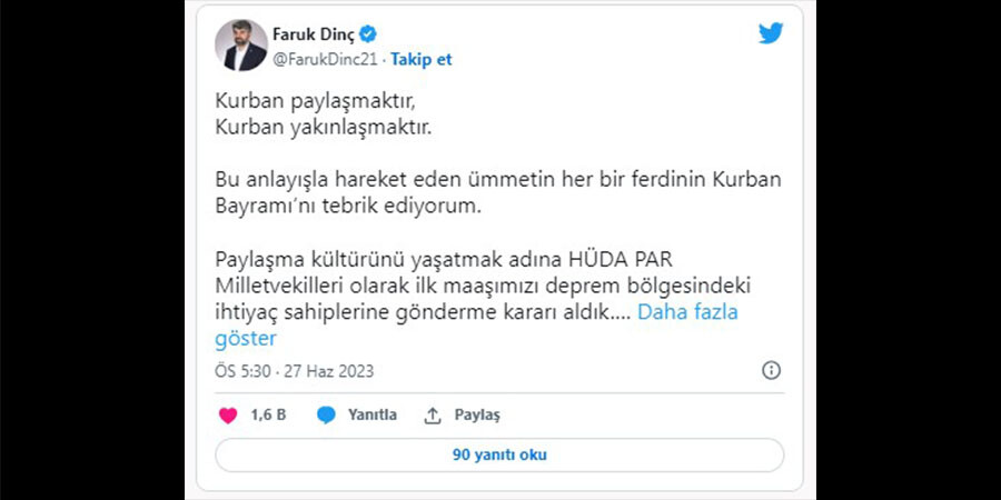 HÜDA PAR vekillerinden örnek davranış