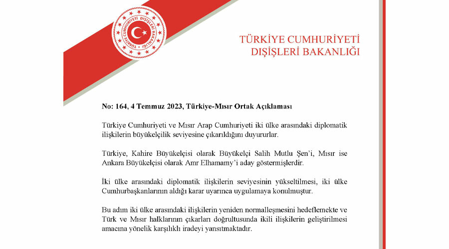 Türkiye-Mısır ilişkilerinde yeni dönem! İki ülke karşılıklı olarak büyükelçi atama kararı aldı
