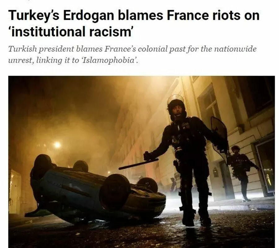 Dünya, Cumhurbaşkanı Erdoğan'ın bu tespitini konuşuyor... Fransa'daki olaylar: Kurumsal ırkçılık
