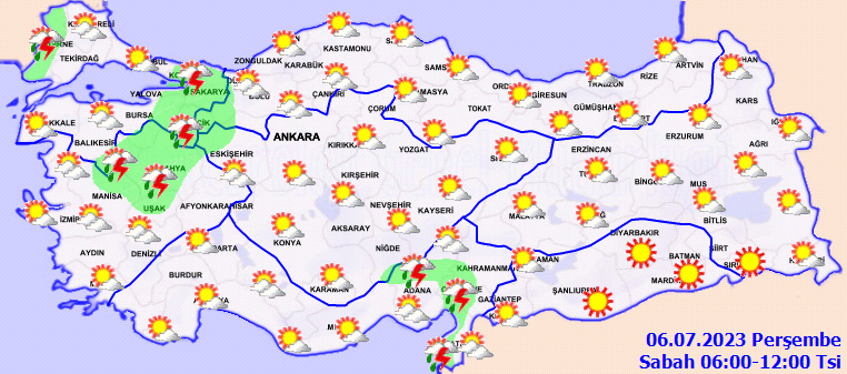 Sıcaklıklar düşüyor… Meteoroloji’den birçok ile sağanak uyarısı! (6 Temmuz hava durumu raporu) Sıcaklıklar düşüyor… Meteoroloji’den birçok ile sağanak uyarısı! (6 Temmuz hava durumu raporu)