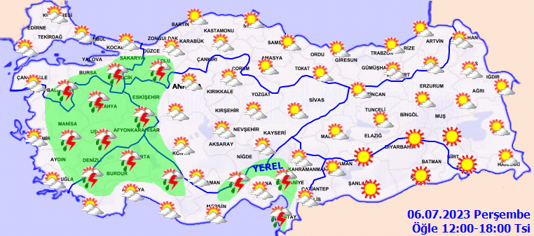 Sıcaklıklar düşüyor… Meteoroloji’den birçok ile sağanak uyarısı! (6 Temmuz hava durumu raporu) Sıcaklıklar düşüyor… Meteoroloji’den birçok ile sağanak uyarısı! (6 Temmuz hava durumu raporu)