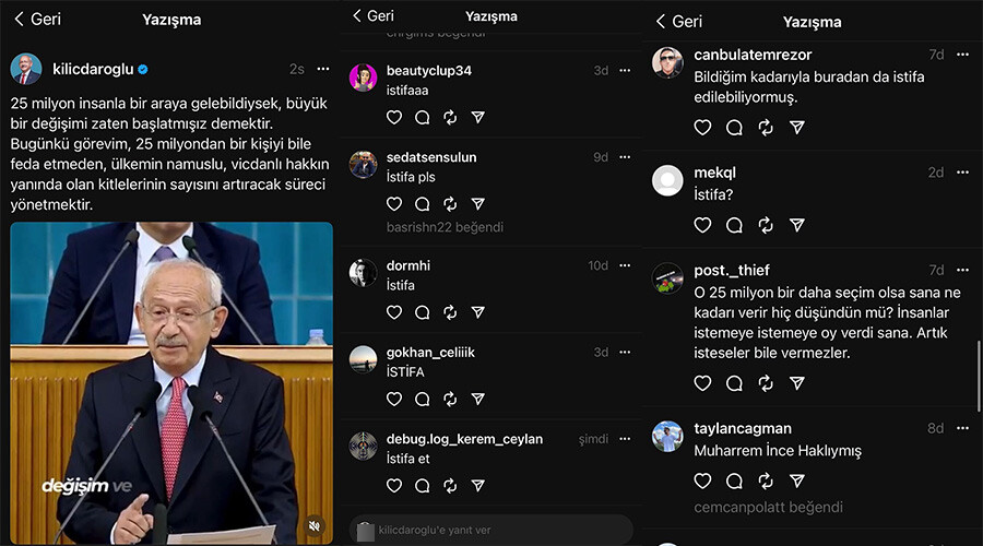 Kılıçdaroğlu'nu Threads açtığına pişman ettiler! 'İstifa et' yorumları doldu taştı Kılıçdaroğlu