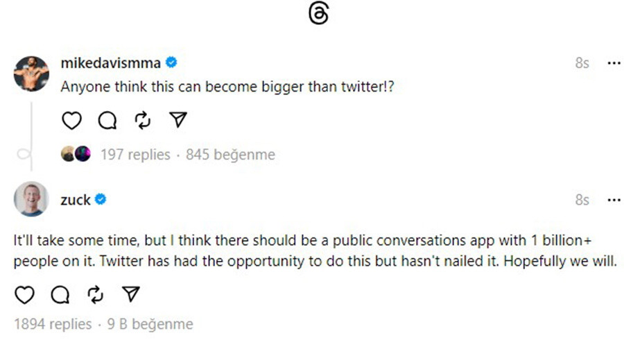 'Twitter katili' açıldı! Meta'nın mikroblog sitesi Threads kullanıma sunuldu