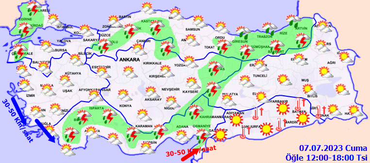 Sıcaklıklar düşecek mi? Meteoroloji’den 3 bölgeye sağanak uyarısı! (7 Temmuz hava durumu) Sıcaklıklar düşecek mi? Meteoroloji’den 3 bölgeye sağanak uyarısı! (7 Temmuz hava durumu)