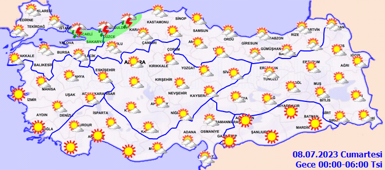 Sıcaklıklar düşecek mi? Meteoroloji’den 3 bölgeye sağanak uyarısı! (7 Temmuz hava durumu) Sıcaklıklar düşecek mi? Meteoroloji’den 3 bölgeye sağanak uyarısı! (7 Temmuz hava durumu)