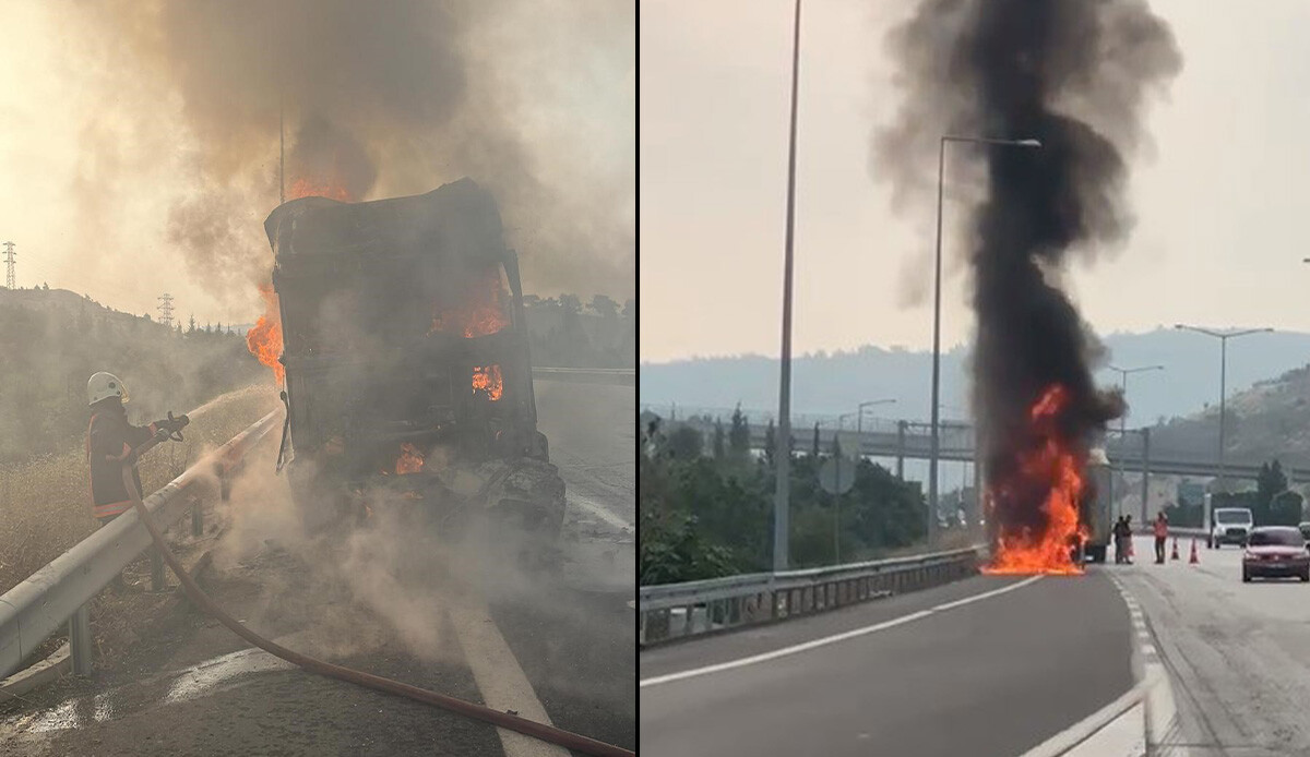 Otoyolda panik dolu anlar: Tır kullanılamaz hale geldi