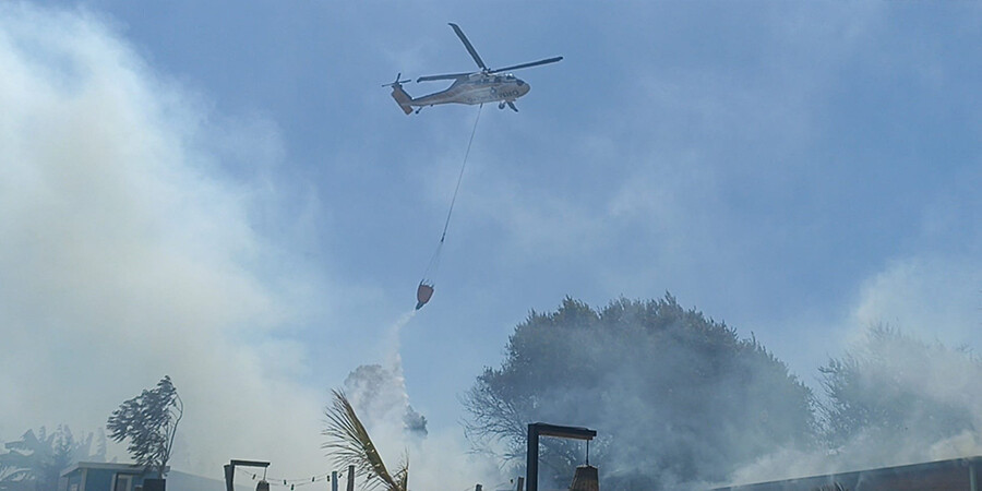 Bodrum'da makilik ve otluk alanda yangın çıktı