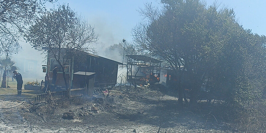 Bodrum'da makilik ve otluk alanda yangın çıktı