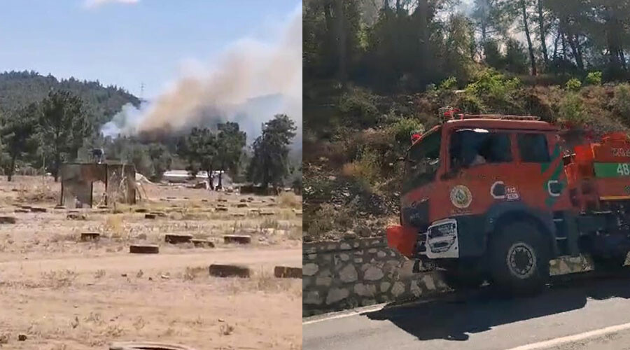 Marmaris’te iki ayrı noktada çıkan orman yangını kontrol altında