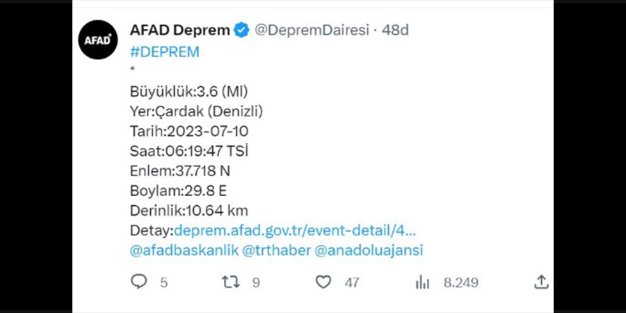 Denizli'de korkutan deprem!