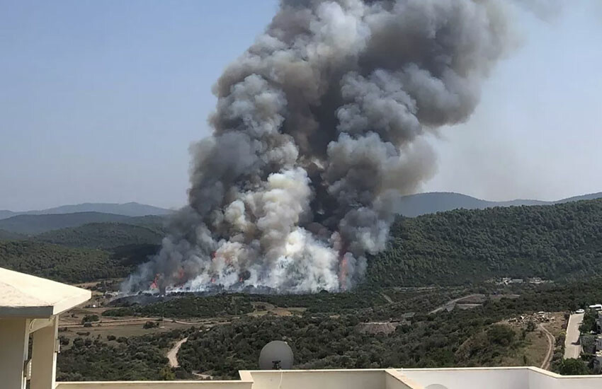 Bodrum’da korkutan orman yangını! Yerleşim alanlarına sıçradı