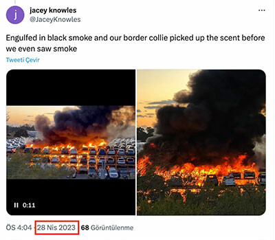 Fransa'da sanılıyordu! Yanan otomobil görüntülerinin başka ülkeye ait olduğu ortaya çıktı