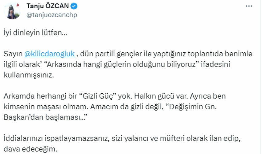 Tanju Özcan Kılıçdaroğlu’nun ses kaydını paylaştı: Yeter artık düşün CHP’nin yakasından