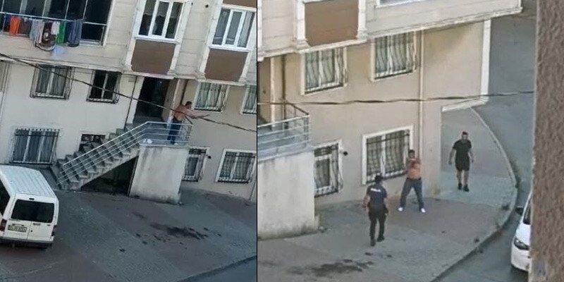 Eşine ve komşularına kızdı! Kendisine zarar veren adamı polis durdurdu Eşine ve komşularına kızdı! Kendisine zarar veren adamı polis durdurdu