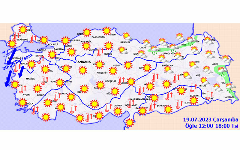 Sıcak hava dalgası yurda giriş yaptı… Meteoroloji uyardı: Önümüzdeki 6 güne dikkat! (19 Temmuz hava durumu)