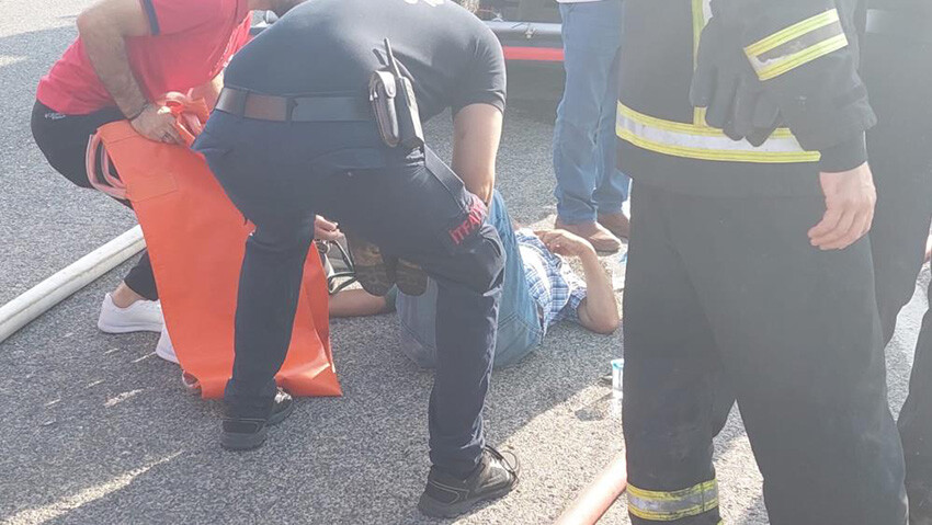 Test sürüşüne çıkan minibüs yandı: Fenalaşan sürücü yere yığıldı