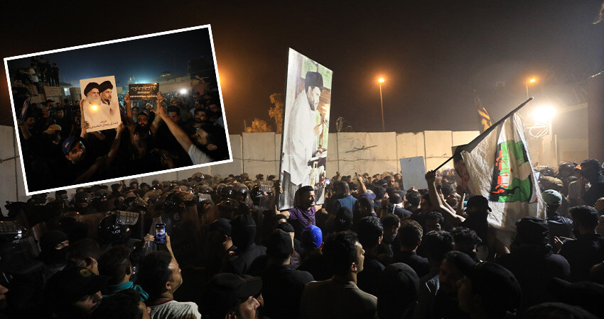 Bağdat'ta İsveç Büyükelçiliği'ne saldırı! Bina ateşe verildi, protestocular beton bariyerleri yıktı Bağdat'ta İsveç Büyükelçiliği'ne saldırı! Bina ateşe verildi, protestocular beton bariyerleri yıktı