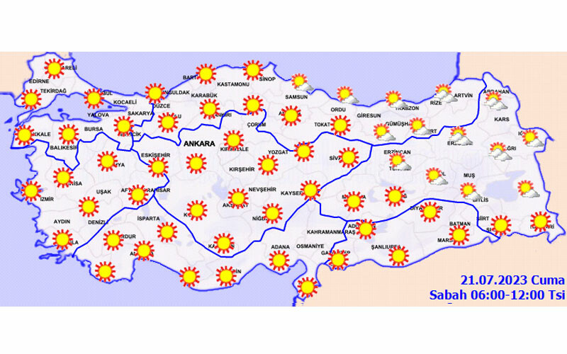 Kavrulacağız… Meteoroloji uyardı: Sıcaklıklar 40 dereceyi geçecek! (21 Temmuz hava durumu)