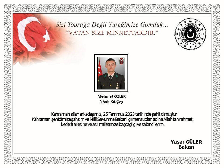 Edirne'den şehit haberi geldi Edirne'den şehit haberi geldi