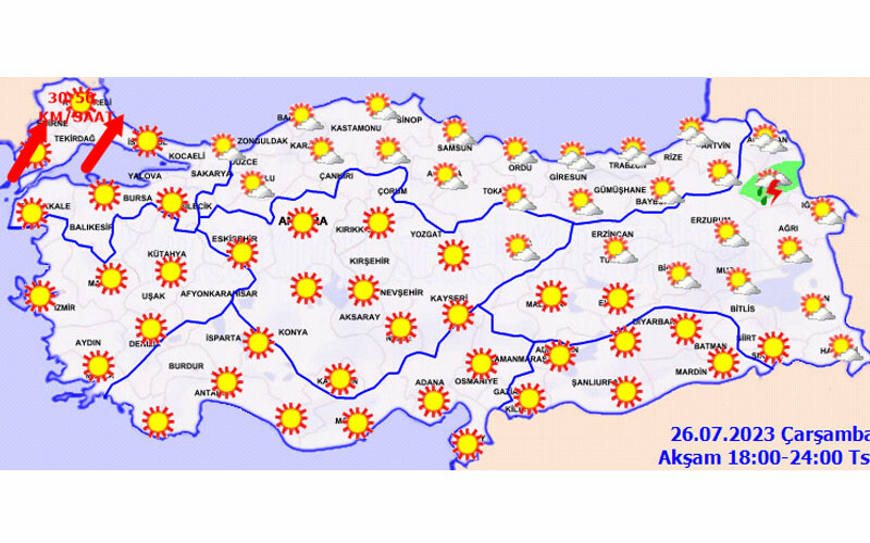 Tarihin en sıcak günü… Meteoroloji saat verdi: İstanbul başta olmak üzere 54 il için kırmızı alarm! (26 Temmuz hava durumu) Tarihin en sıcak günü… Meteoroloji saat verdi: İstanbul başta olmak üzere 54 il için kırmızı alarm! (26 Temmuz hava durumu)