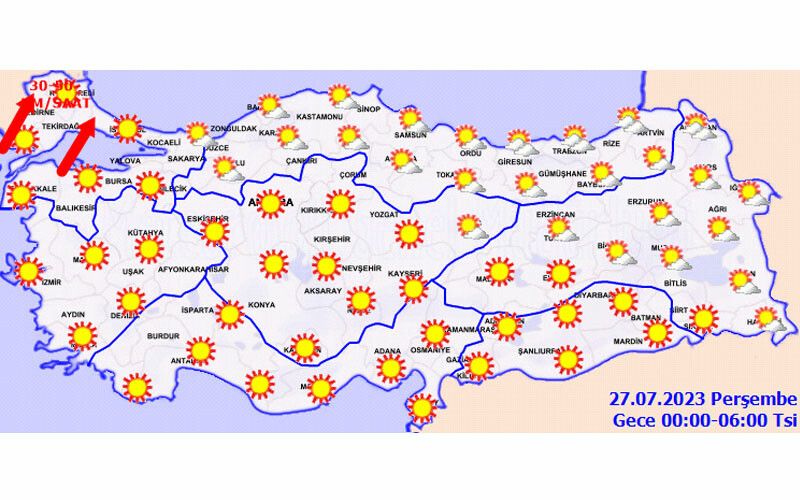 Tarihin en sıcak günü… Meteoroloji saat verdi: İstanbul başta olmak üzere 54 il için kırmızı alarm! (26 Temmuz hava durumu) Tarihin en sıcak günü… Meteoroloji saat verdi: İstanbul başta olmak üzere 54 il için kırmızı alarm! (26 Temmuz hava durumu)