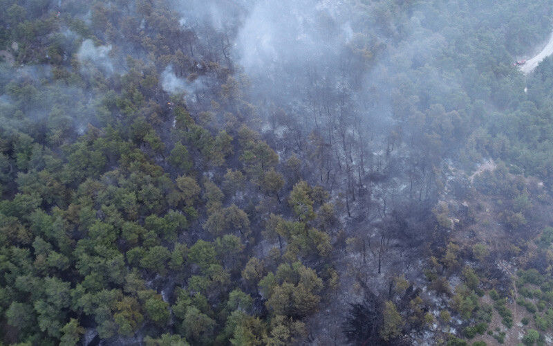 Çanakkale'deki orman yangınının içler acısı son hali havadan görüntülendi Çanakkale'deki orman yangınının içler acısı son hali havadan görüntülendi