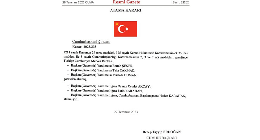 Merkez Bankası başkan yardımcıları görevden alındı Merkez Bankası başkan yardımcıları görevden alındı