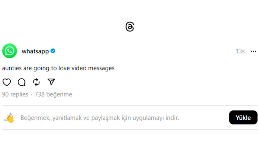 WhatsApp 'Teyzeler bu özelliğe bayılacak' diyerek duyurdu WhatsApp video mesaj