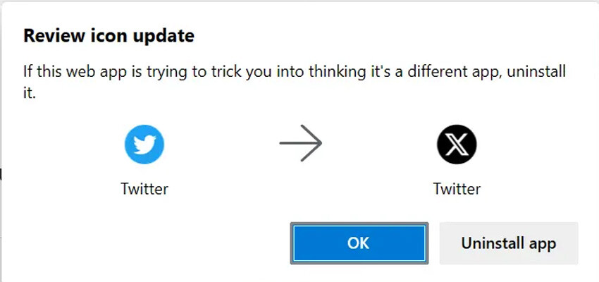 Microsoft Edge Twitter'ın yeni markasını 'tehlikeli' buldu: 'Dolandırıcı olabilir, silin' uyarısı