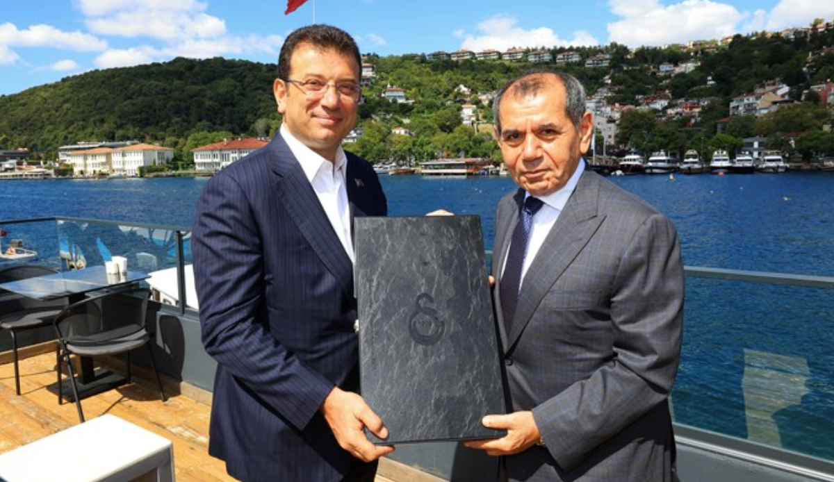 Dursun Özbek, İBB Başkanı Ekrem İmamoğlu&#039;nu Galatasaray Adası&#039;nda ağırladı