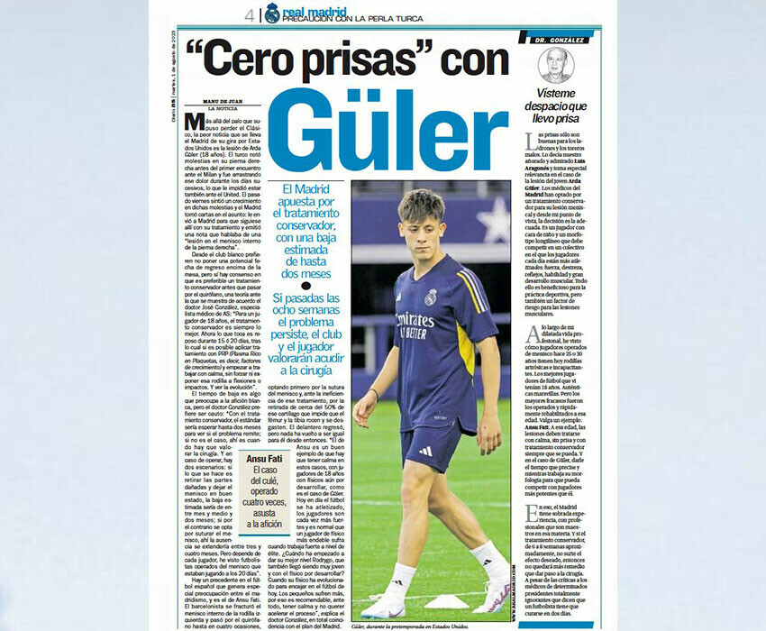 Arda Güler ameliyat olmayacak! Real Madrid genç yıldız için farklı bir yöntem deneyecek Arda Güler ameliyat olmayacak! Real Madrid genç yıldız için farklı bir yöntem deneyecek