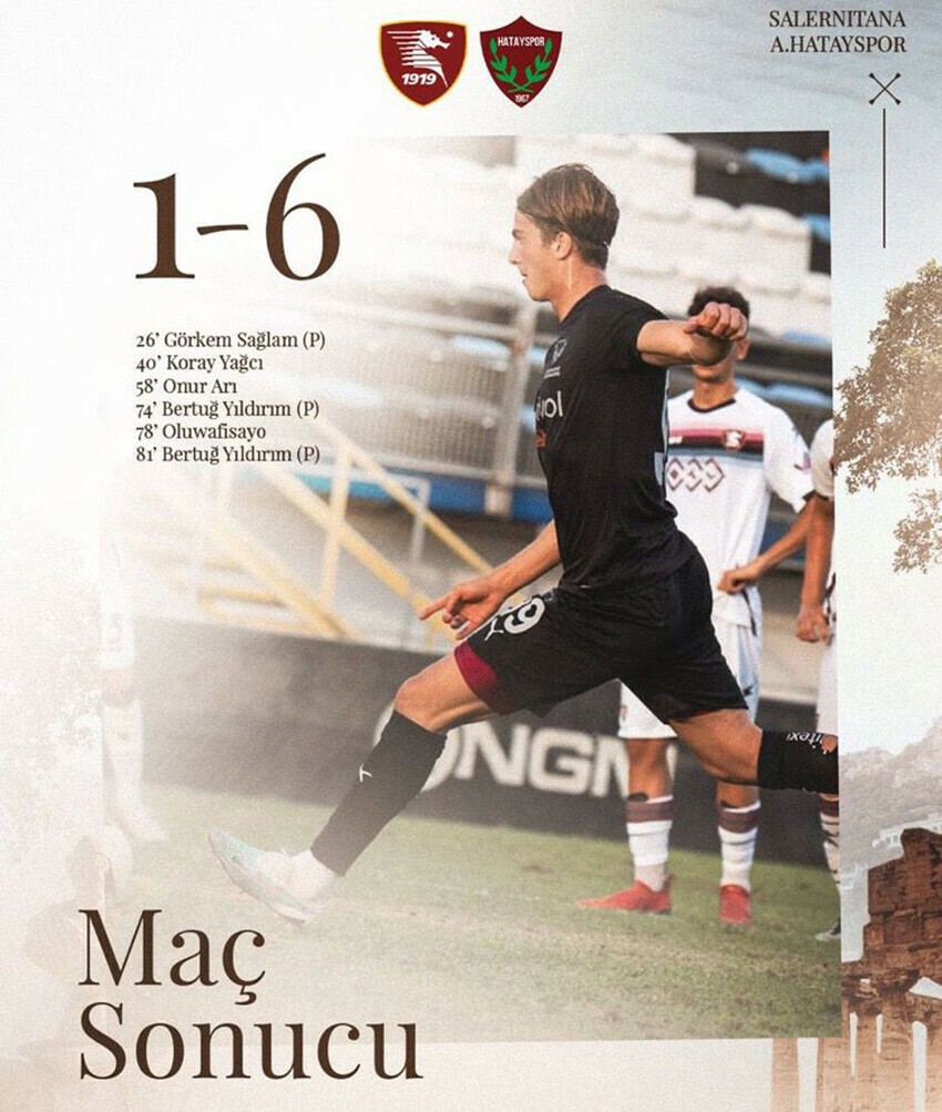 Hatayspor, Serie A takımı Selernitana’yı gol yağmuruna tuttu